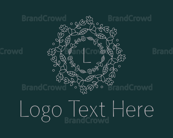 Floral Garden Wreath Logo