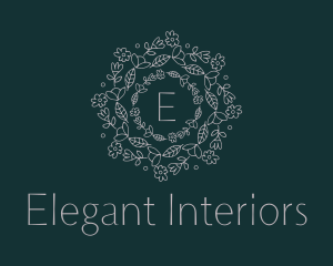 Floral Garden Wreath  logo design