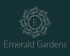 Floral Garden Wreath  logo design