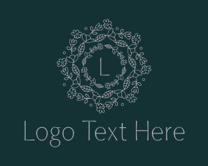 Floral Garden Wreath  Logo