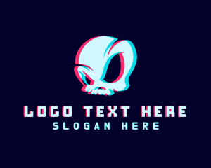 Anaglyph - Esports Glitch Skull logo design