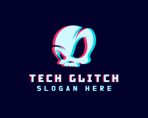 Glitch - Esports Glitch Skull logo design