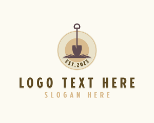 Hedge Shears - Shovel Garden Landscaping logo design
