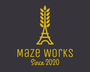 Gold Wheat French Bakery logo design