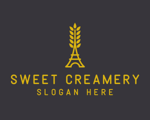 Gold Wheat French Bakery logo design