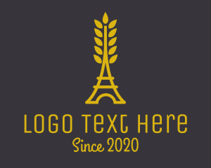 French - Gold Wheat French Bakery logo design