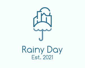 Rainy - Umbrella City Weather logo design