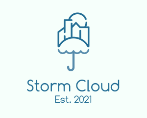 Rainstorm - Umbrella City Weather logo design