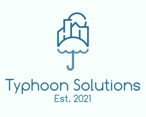 Typhoon - Umbrella City Weather logo design