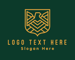 Gold Eagle - Eagle Military Badge logo design