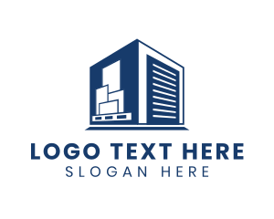 Repository - Logistics Storage Warehouse logo design