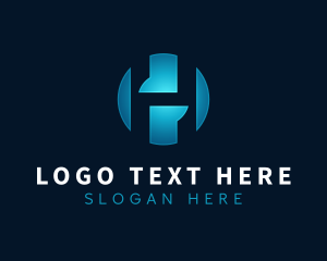 Negative Space - Startup Business Letter H logo design
