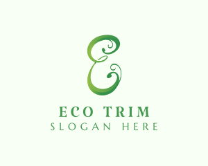 Eco Cursive Letter E logo design