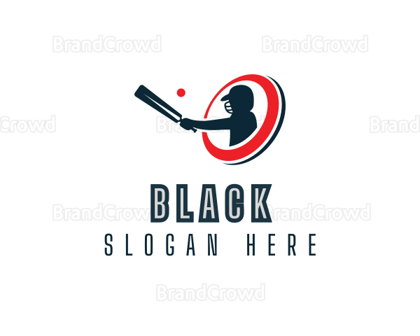 Cricket Bat Player Logo