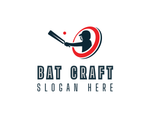 Bat - Cricket Bat Player logo design