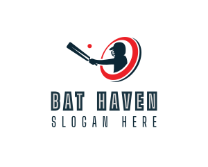 Bat - Cricket Bat Player logo design