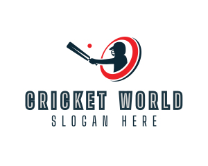 Cricket Bat Player logo design