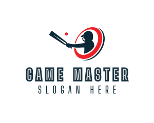 Player - Cricket Bat Player logo design