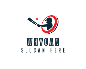 League - Cricket Bat Player logo design