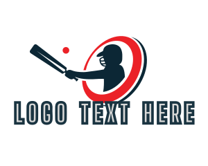 Player - Cricket Bat Player logo design