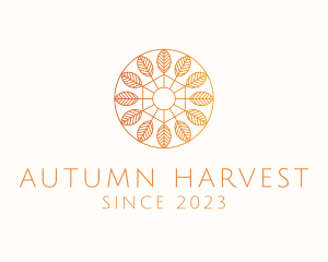 Autumn Leaf Outline logo design