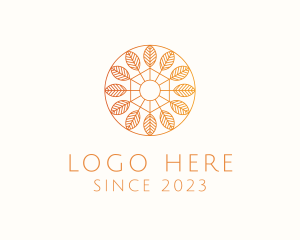 Eco Friendly - Autumn Leaf Outline logo design