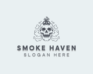 Skull Vape Smoking logo design