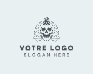 Vape - Skull Vape Smoking logo design