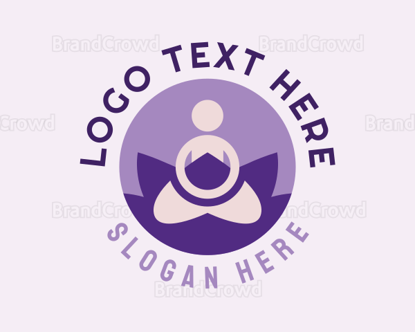 Minimalist Yoga Lotus Pose Logo