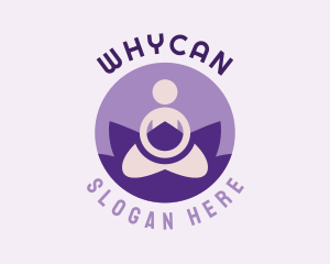Minimalist Yoga Lotus Pose Logo