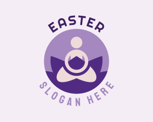 Peace - Minimalist Yoga Lotus Pose logo design