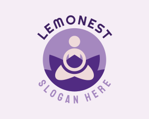 Treatment - Minimalist Yoga Lotus Pose logo design