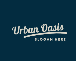 Downtown - Urban Tilted Cursive logo design