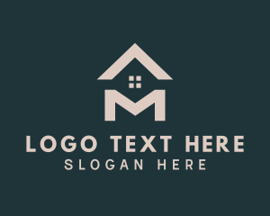 Roof Window Home Letter M Logo