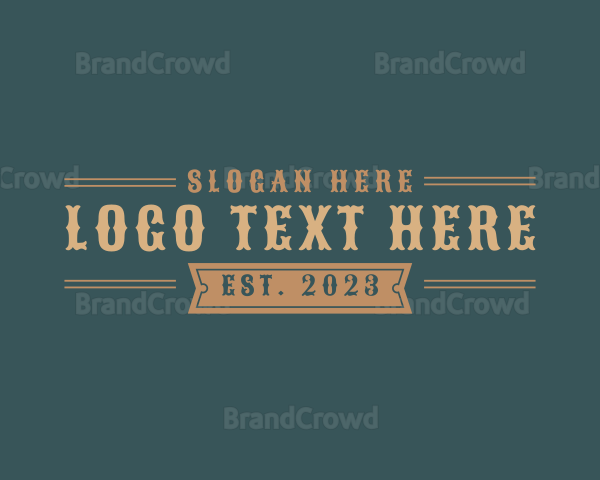 Masculine Rustic Western Logo