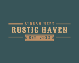 Masculine Rustic Western logo design