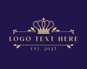Queen - Royal Monarch Crown Banner logo design