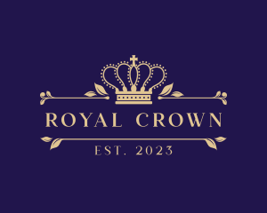 Royal Monarch Crown Banner logo design