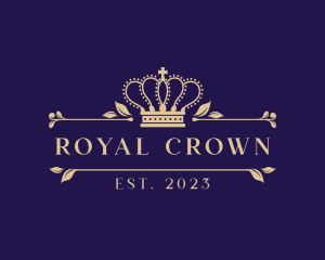 Royal Monarch Queen Crown Banner logo design