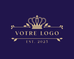 Queen - Royal Monarch Crown Banner logo design