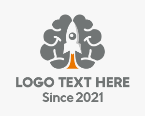 Accelerator - Rocket Brain Cloud logo design