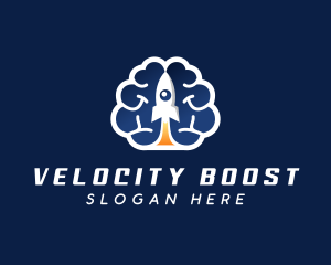 Rocket Brain Cloud logo design