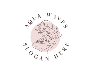 Woman Parent Child logo design