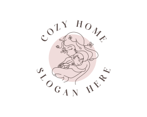 Woman Parent Child logo design