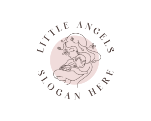 Woman Parent Child logo design