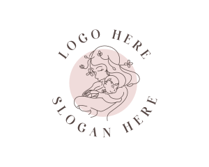 Woman Parent Child logo design