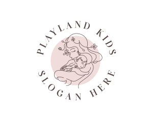 Woman Parent Child logo design