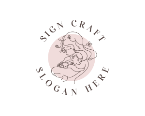 Woman Parent Child logo design