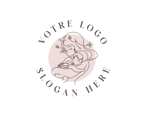 Woman Parent Child logo design