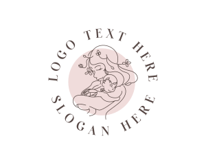 Midwife - Woman Parent Child logo design